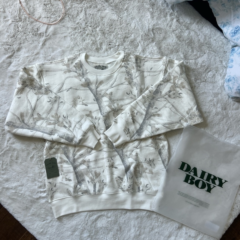 Dairy Boy Woodland Camo Crewneck